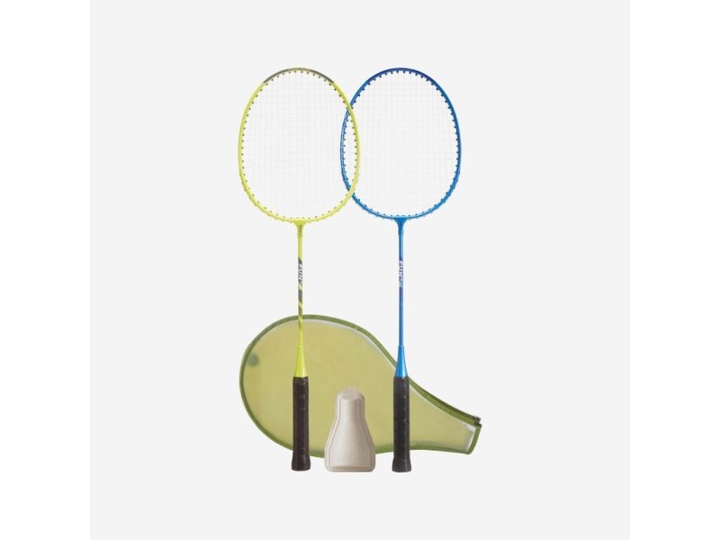 Adult badminton racket set Fun set br130 ad lime blue