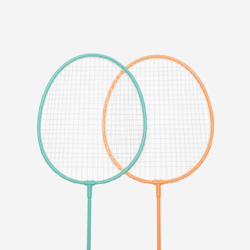 ADULT LEISURE BADMINTON RACKET SET Discover set BR100 Ad Turquoise Orange