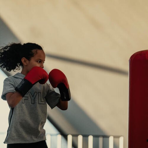 Kids' Boxing Gloves 100 - Red